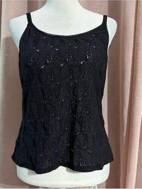 black y2k lace tank top camisole